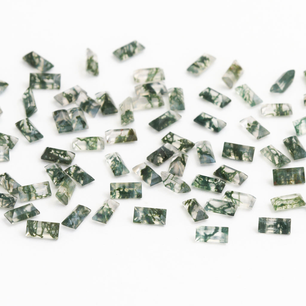 3x1.5 to 4x2mm Moss Agate Baguettes