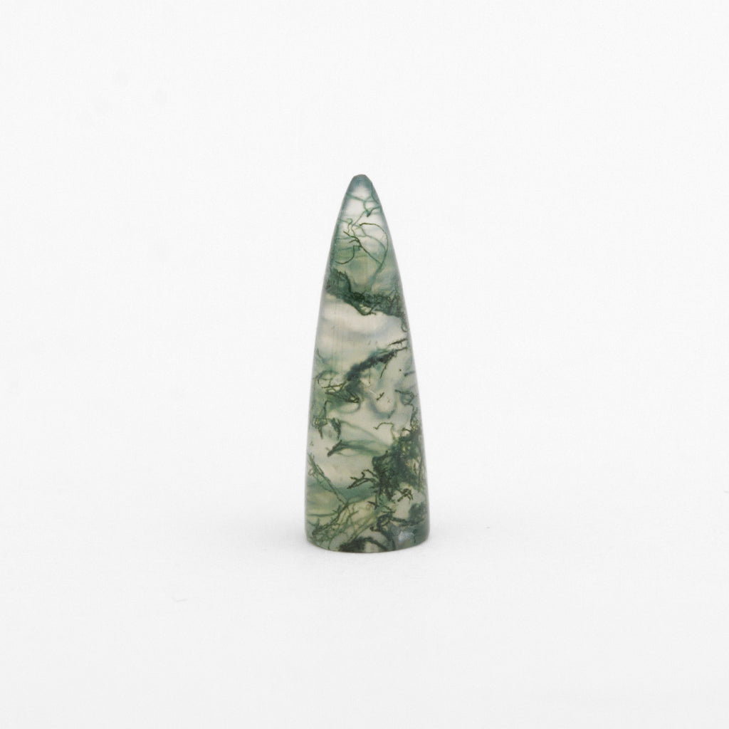 9x3 to 12x4mm Moss Agate Bullet Cabs