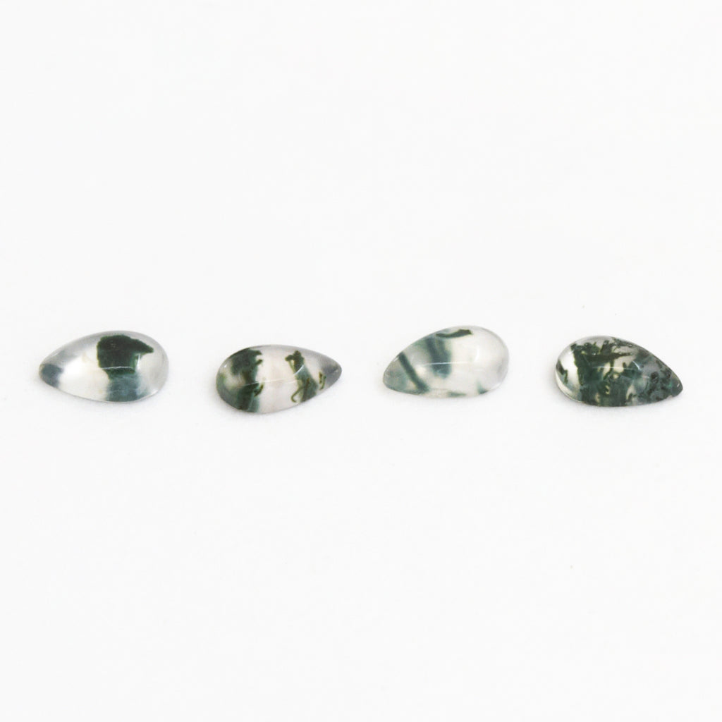 4x2.5mm Moss Agate Pear Cabs