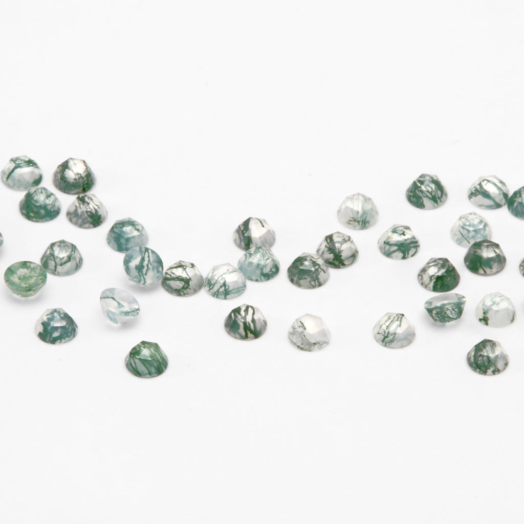 3mm Moss Agate Rose Cut Rounds
