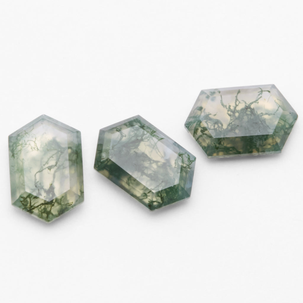 10x8 to 11x7mm Moss Agate Hex Tablets™