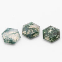 8 to 10mm Moss Agate Hex Tablets™