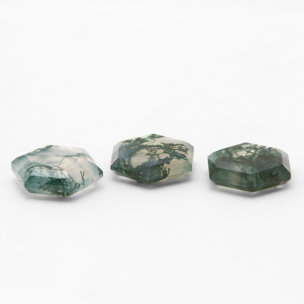 8 to 10mm Moss Agate Hex Tablets™