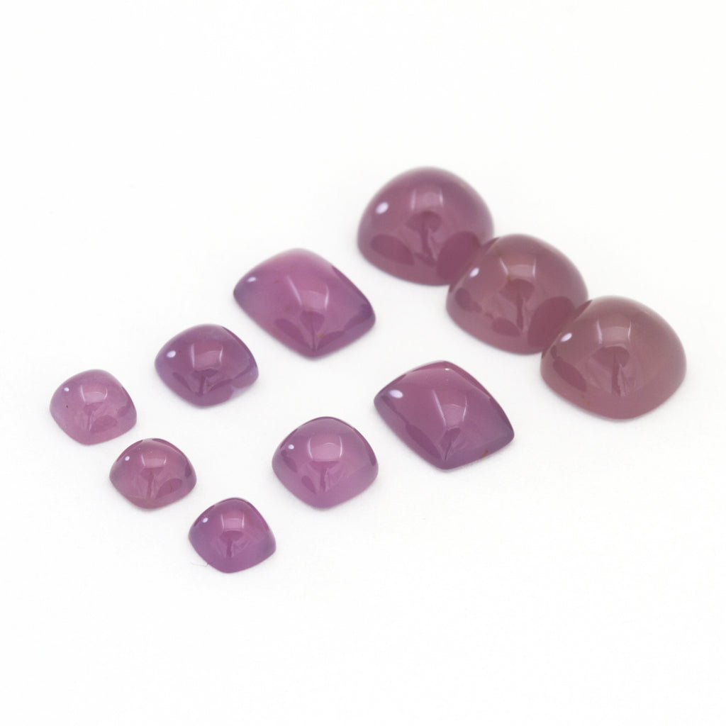 9x7 to 10x8mm Purple Sage Chalcedony® Cushion Cabs - Dark Purple