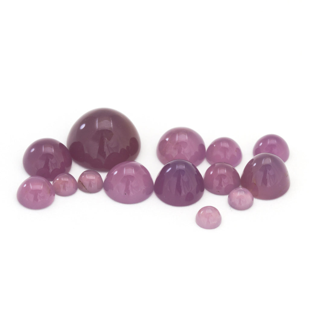 4 to 10mm Purple Sage Chalcedony® Round Cabs - Dark Purple