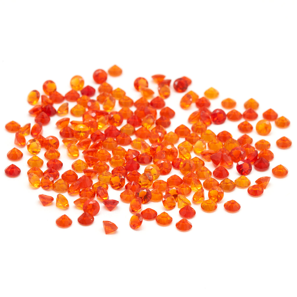 2.25 to 3.5mm Red/Orange Mexican Fire Opal Rounds