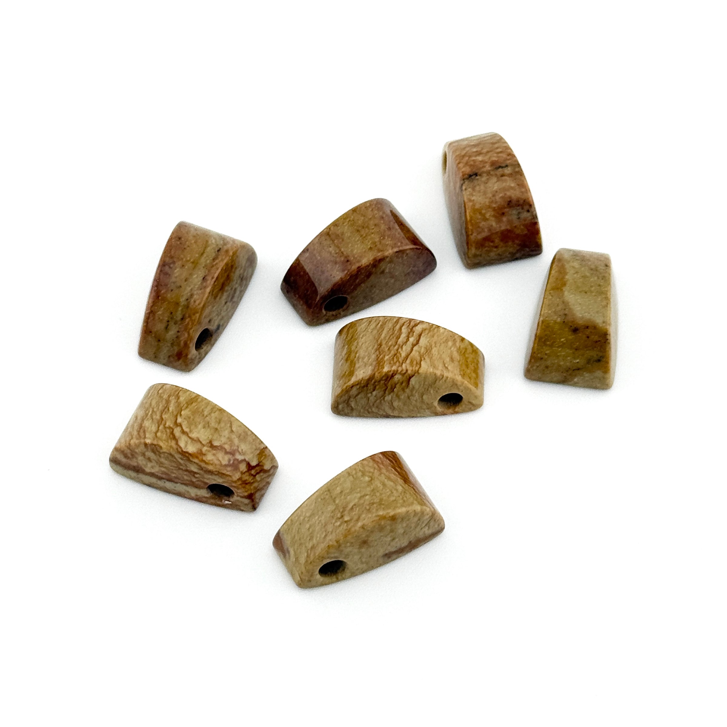 20x12 to 20x15mm Oregon Golden Desert Jasper Tapered Bevel Beads