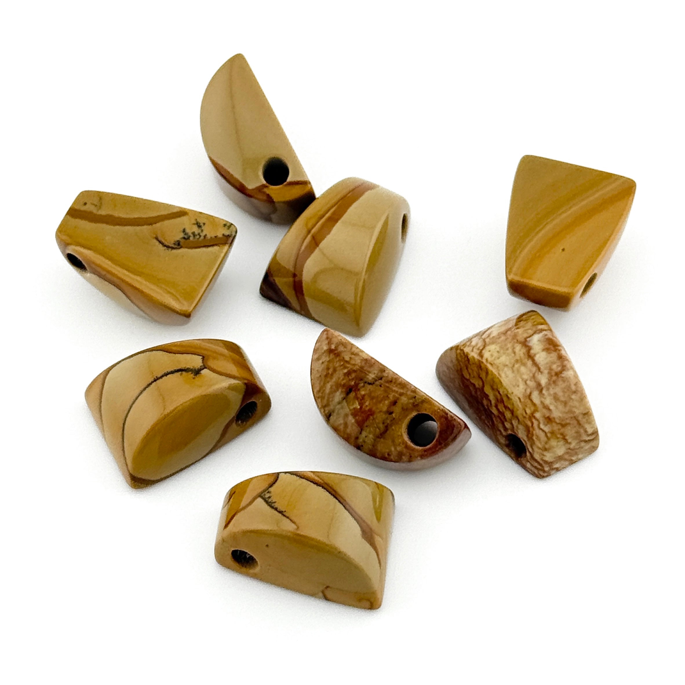 20x12 to 20x15mm Oregon Golden Desert Jasper Tapered Bevel Beads