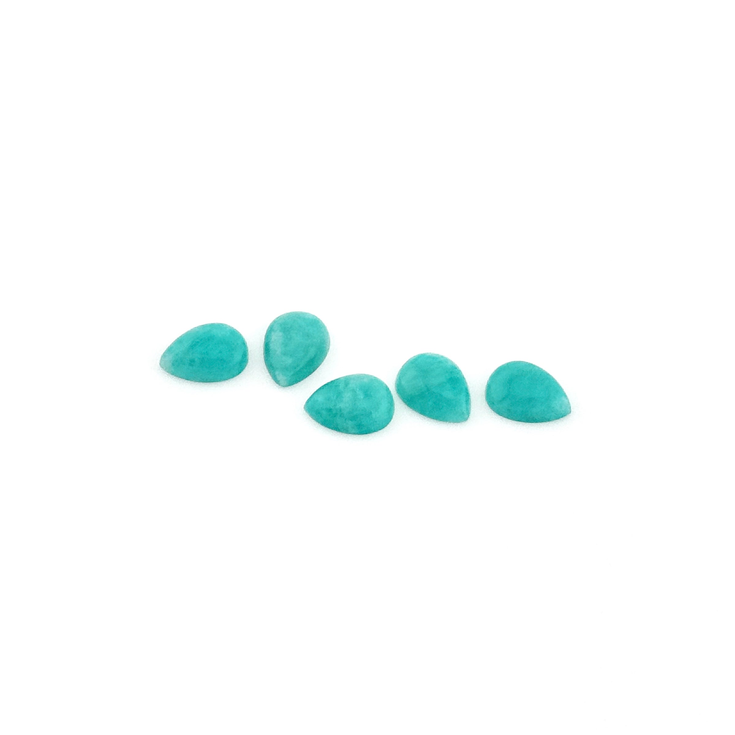 8x6mm Amelia Teal Amazonite™ Pear Cabs
