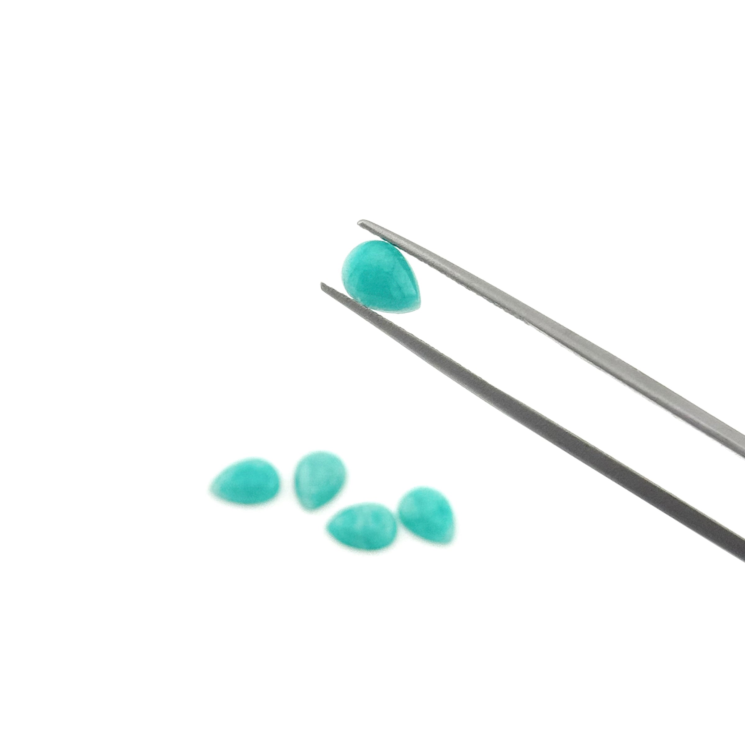 8x6mm Amelia Teal Amazonite™ Pear Cabs
