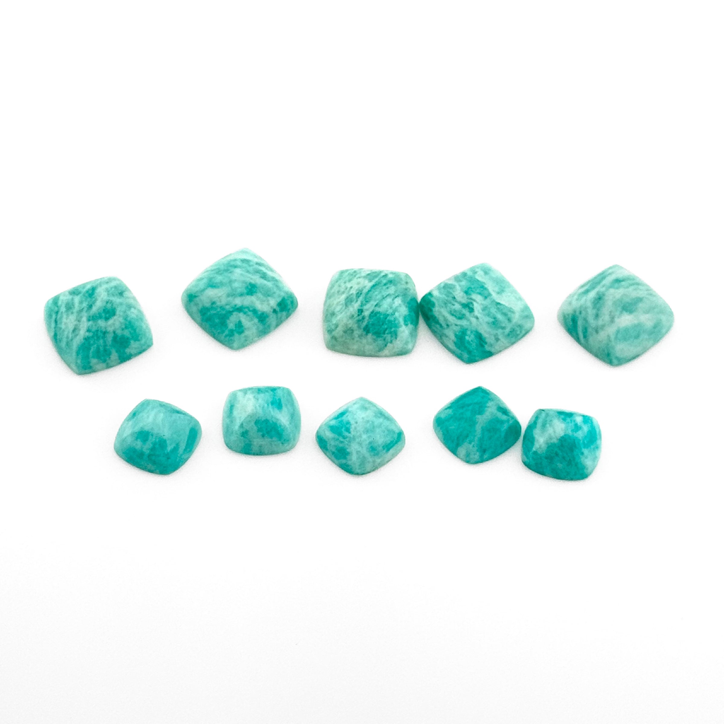 8 to 10mm Amelia Teal Amazonite™ Sugarloaf Cabs