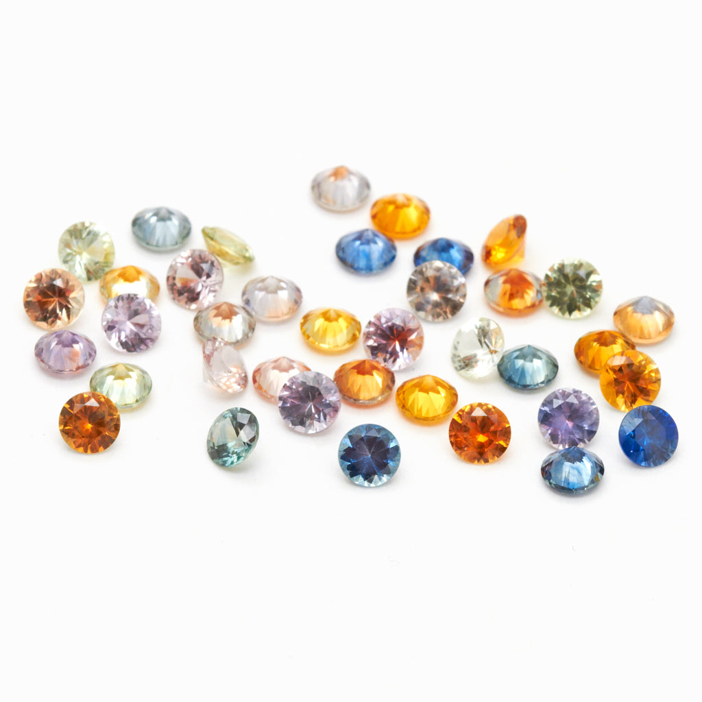 1.5 to 2.75mm Round Intense Color Montana Sapphire Melee