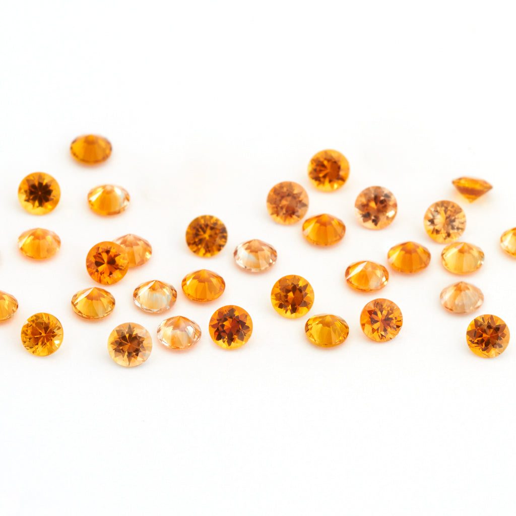 2.25 to 3.75mm Dark Orange Montana Sapphire Rounds