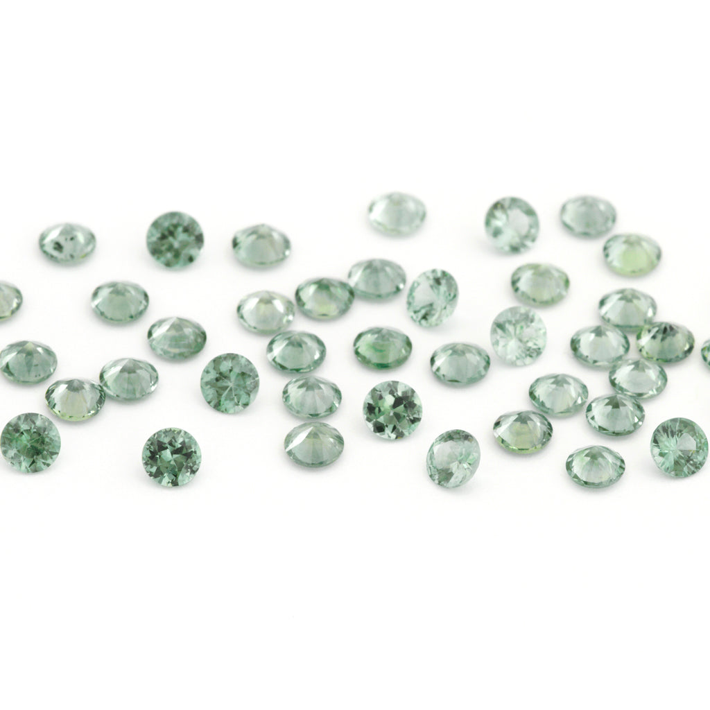 1.5 to 3.75mm Medium Green Montana Sapphire Rounds