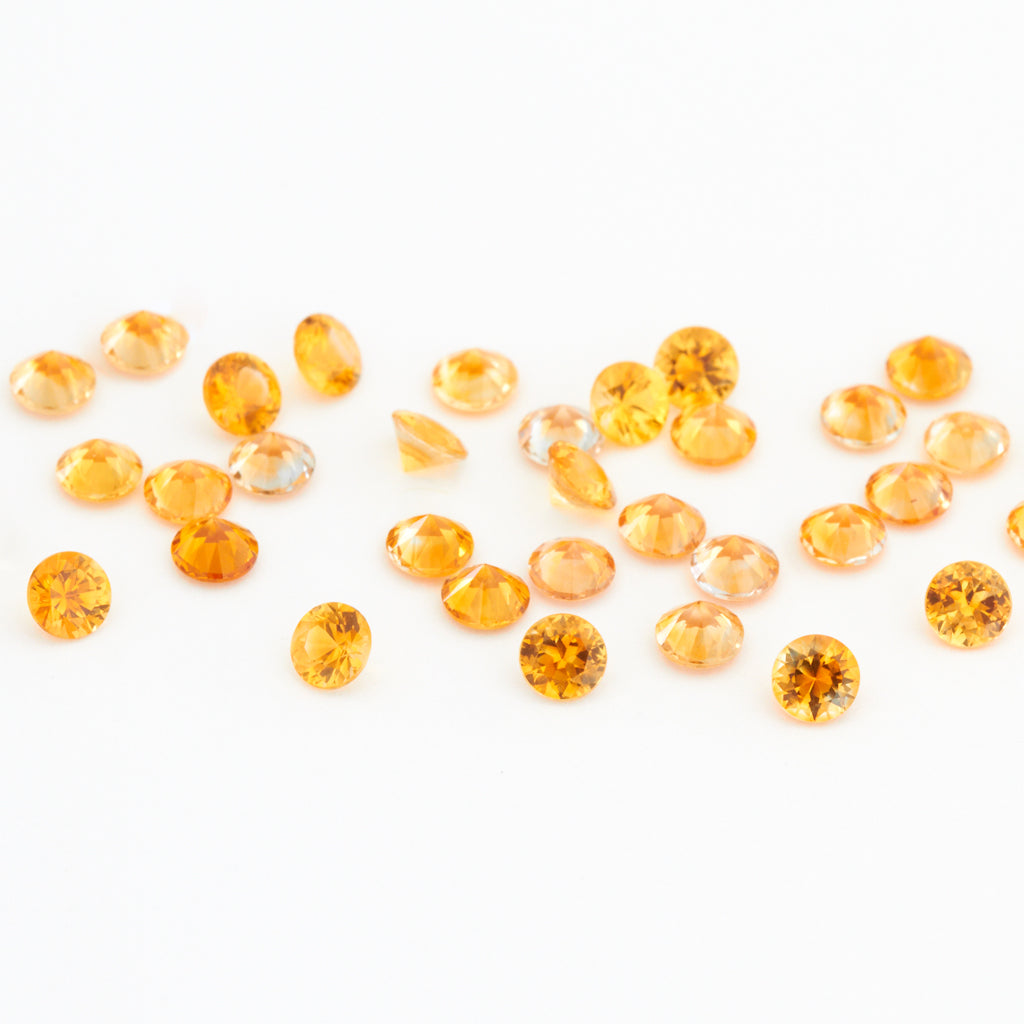 1.5 to 3.75mm Medium Orange Montana Sapphire Rounds