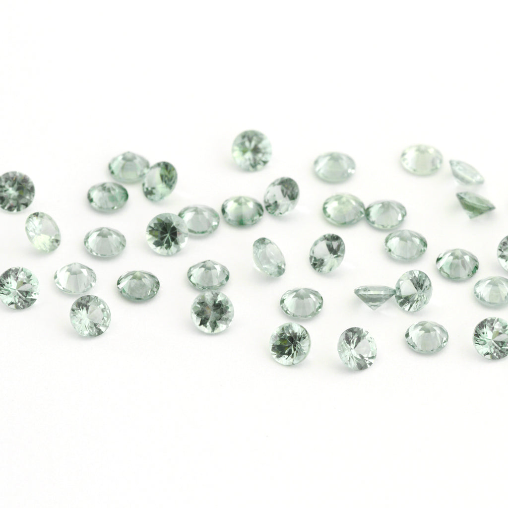 1.5 to 3.75mm Light Green Montana Sapphire Rounds
