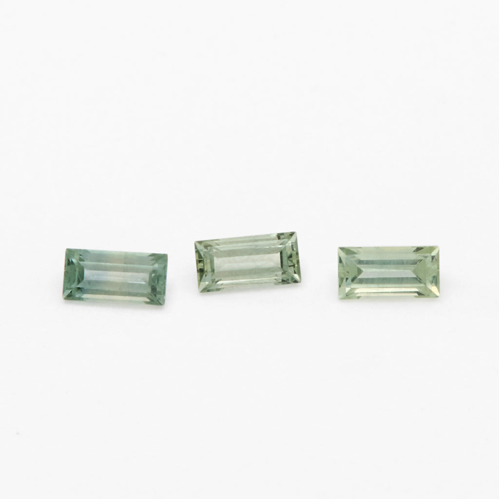 4x2 to 5x2.5mm Dark Green Montana Sapphire Baguettes