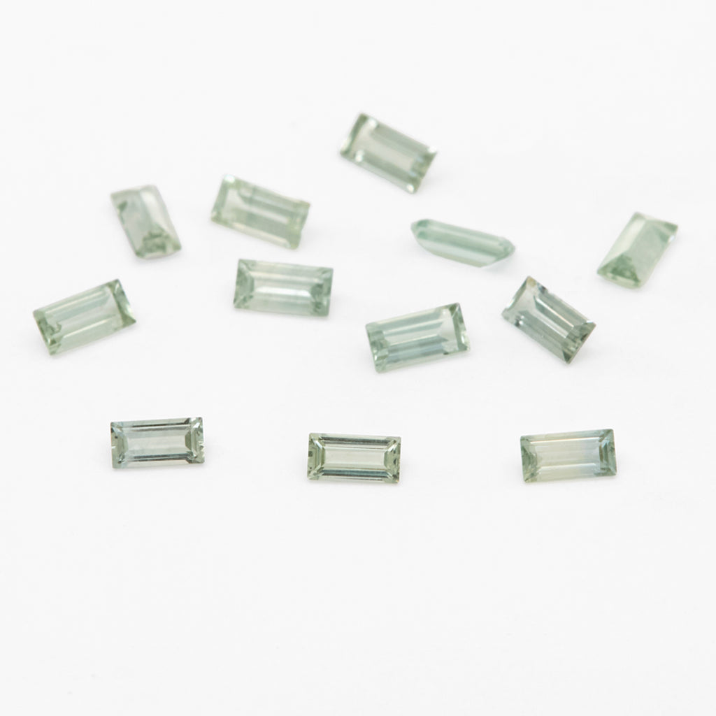 4x2 to 5x2.5mm Medium Green Montana Sapphire Baguettes