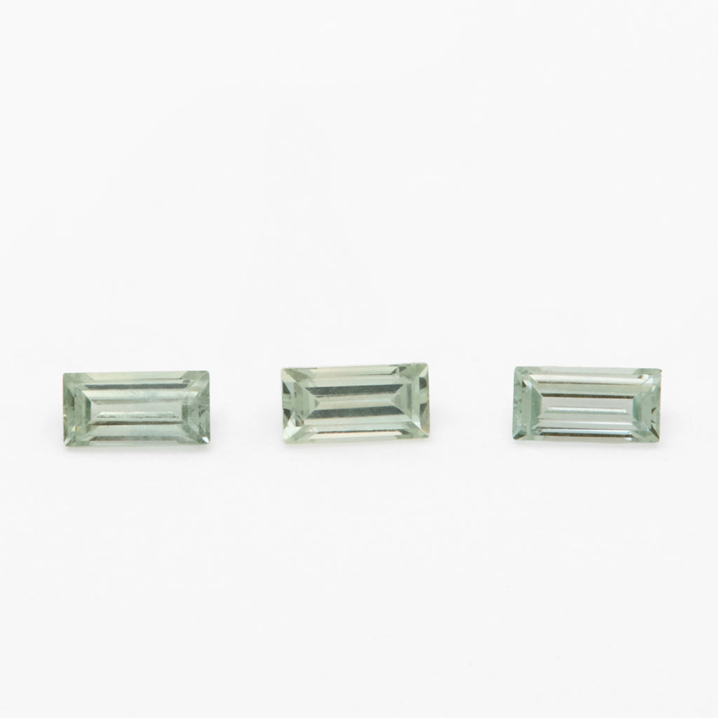 4x2 to 5x2.5mm Medium Green Montana Sapphire Baguettes