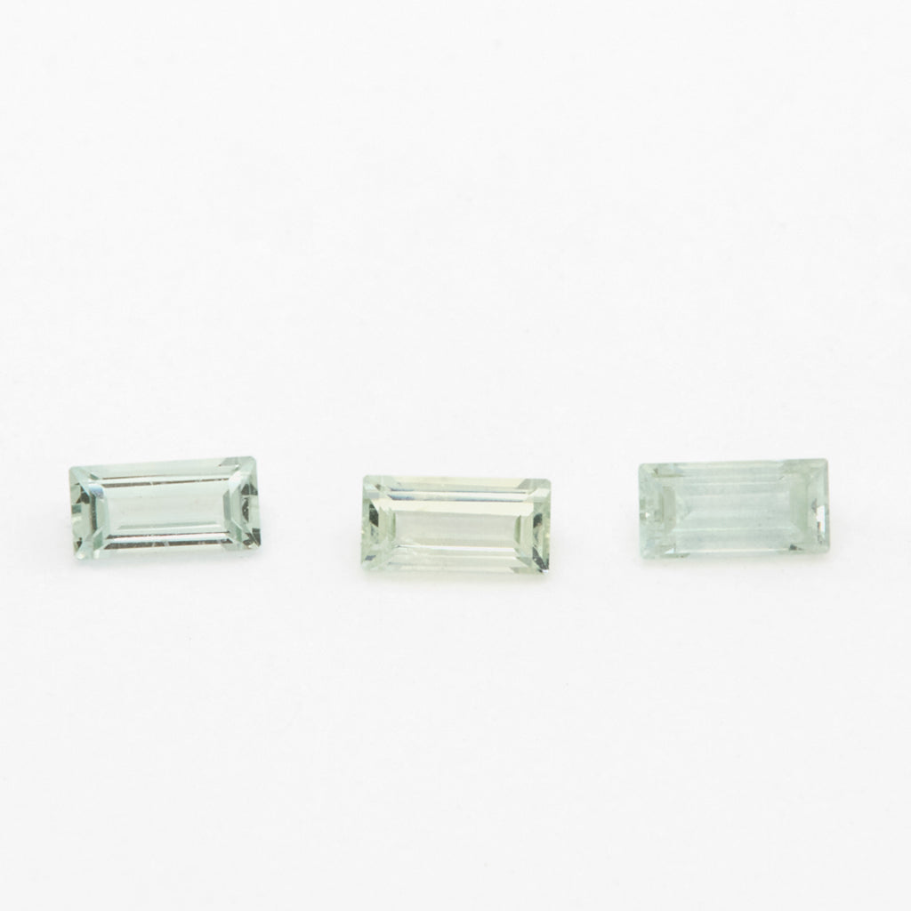 4x2 to 5x2.5mm Light Green Montana Sapphire Baguettes