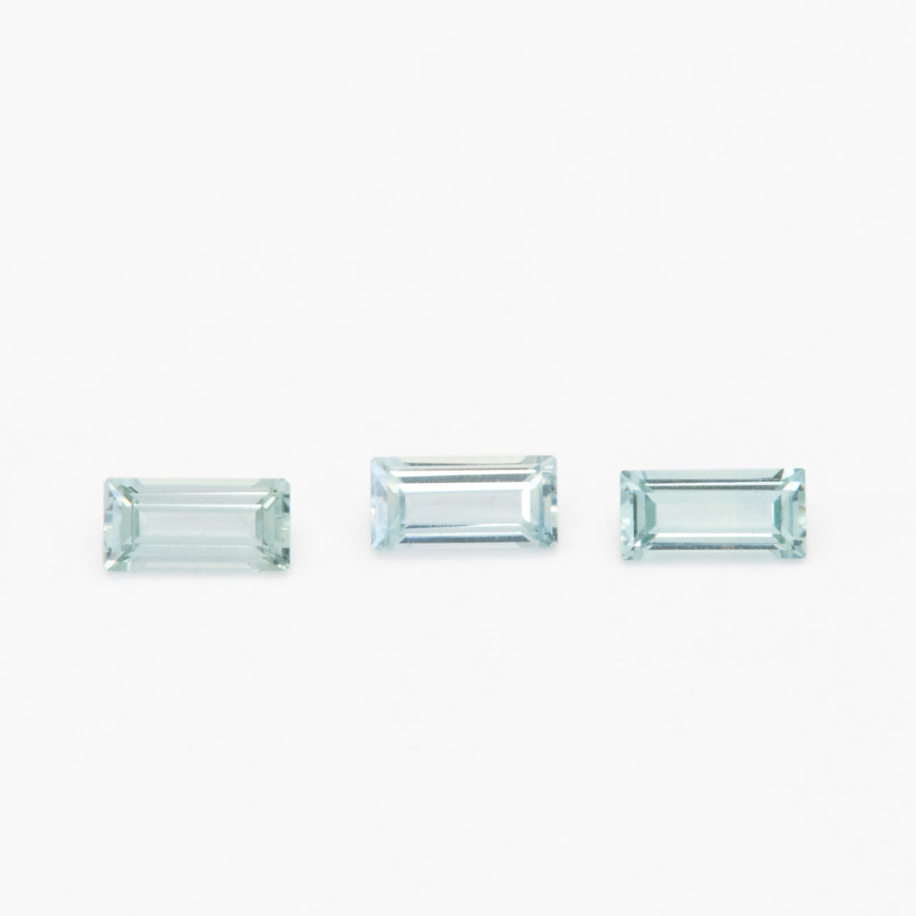4x2 to 5x2.5mm Light Teal Montana Sapphire Baguettes