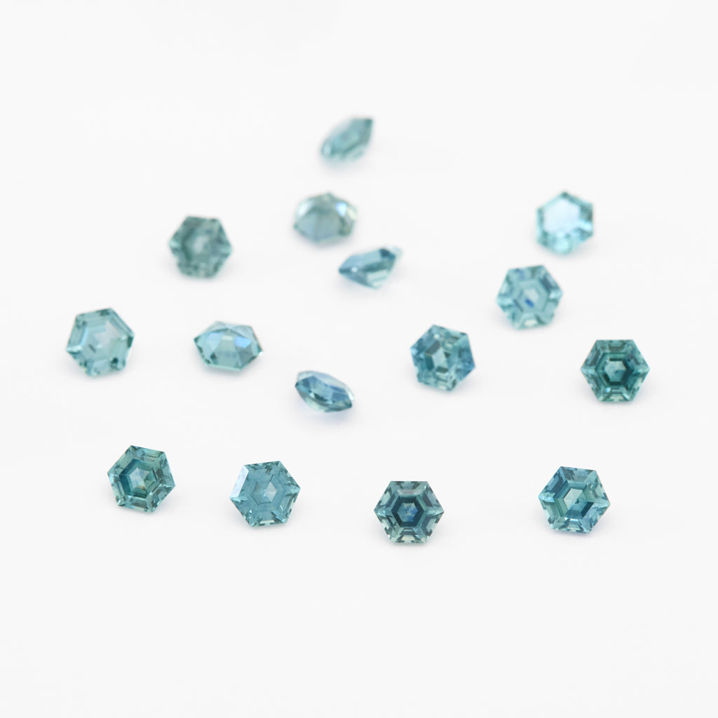 3 to 3.5mm Dark Teal Montana Sapphire Hexagons