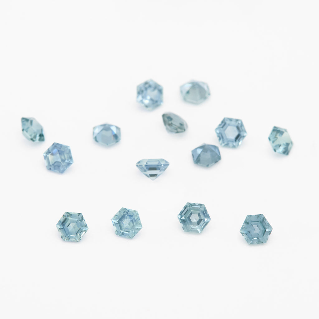 3 to 3.5mm Medium Denim Montana Sapphire Hexagons