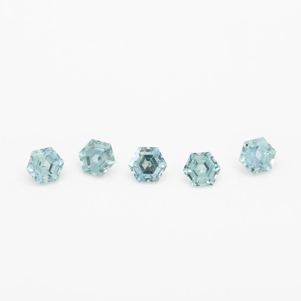 3 to 3.5mm Medium Teal Montana Sapphire Hexagons