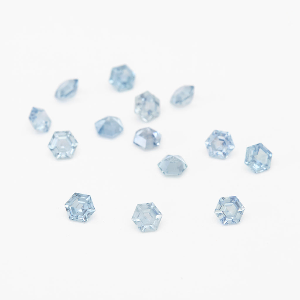 3 to 3.5mm Light Blue Montana Sapphire Hexagons