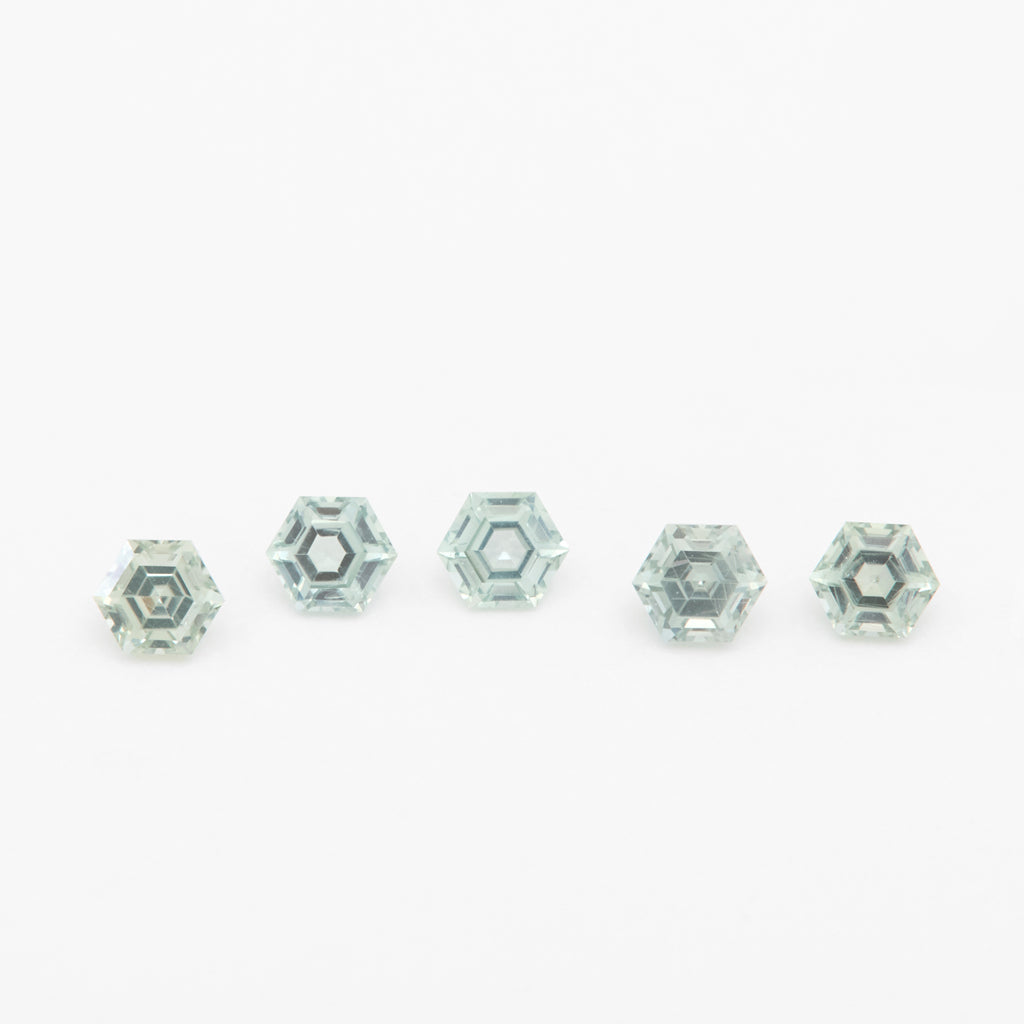 3 to 3.5mm Light Green Montana Sapphire Hexagons