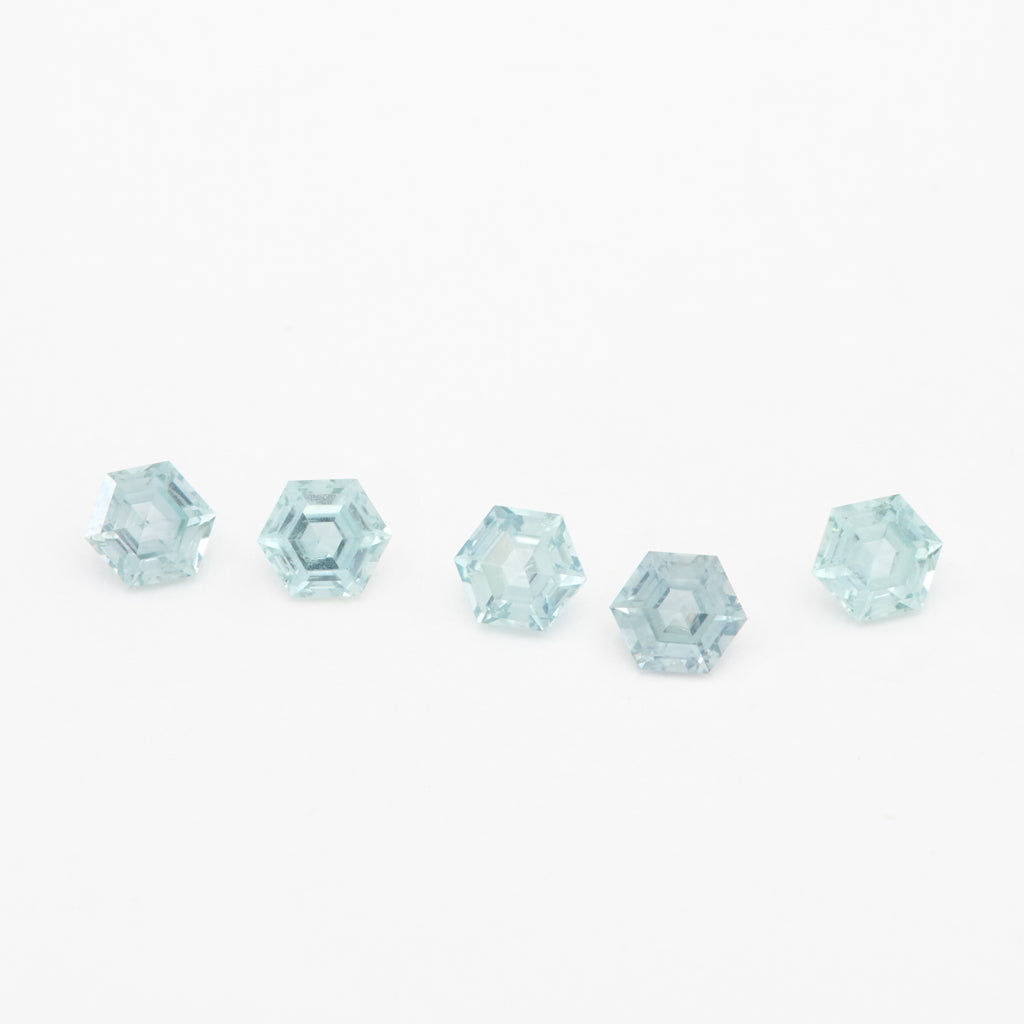 3 to 3.5mm Light Teal Montana Sapphire Hexagons