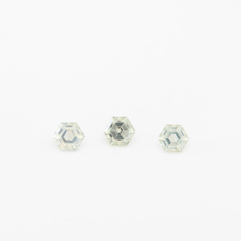 3 to 3.5mm Light Yellow Montana Sapphire Hexagons