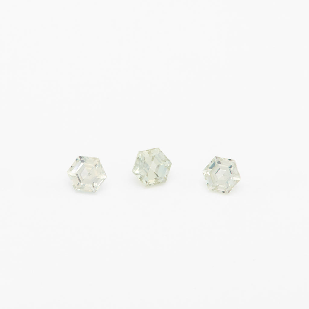 3 to 3.5mm Light Yellow Montana Sapphire Hexagons