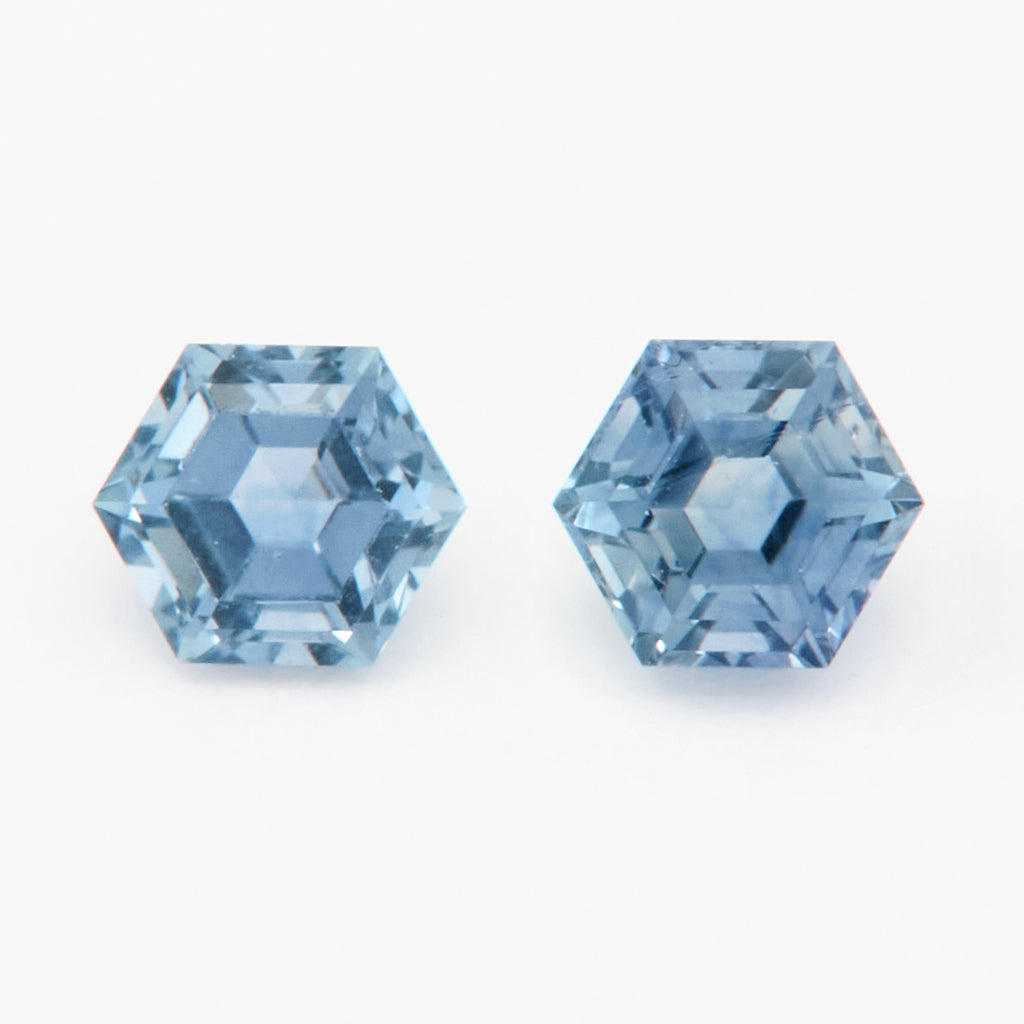 4 to 5.5mm Medium Blue Montana Sapphire Hexagons