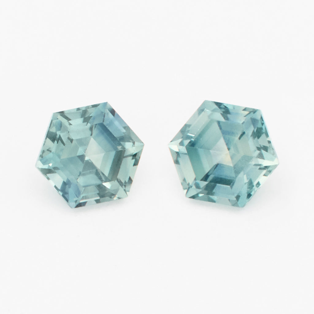 4 to 5.5mm Medium Teal Montana Sapphire Hexagons