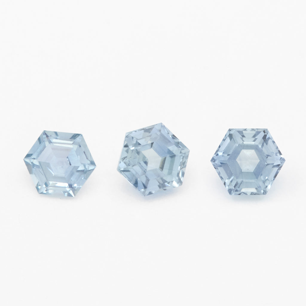 4 to 5mm Light Blue Montana Sapphire Hexagons