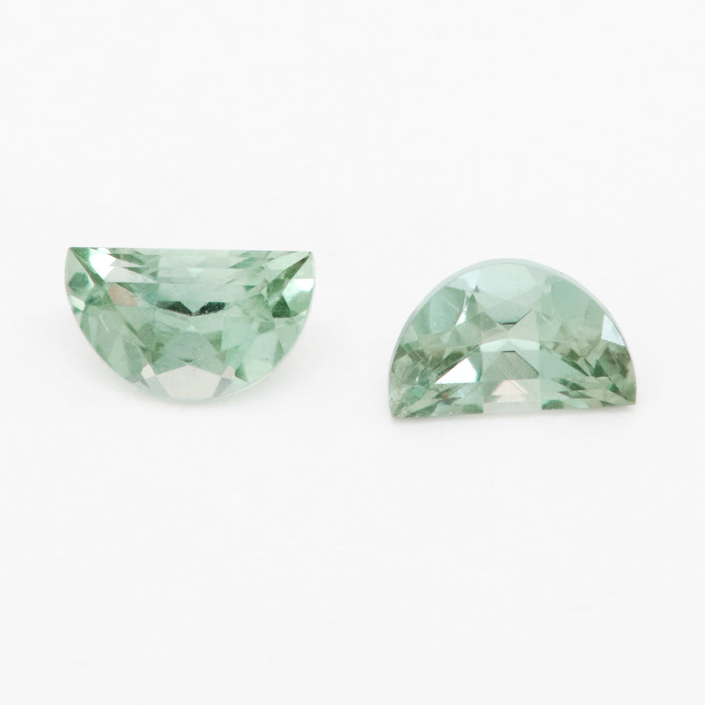 5x3 to 6x4mm Medium Green Montana Sapphire Half Moons