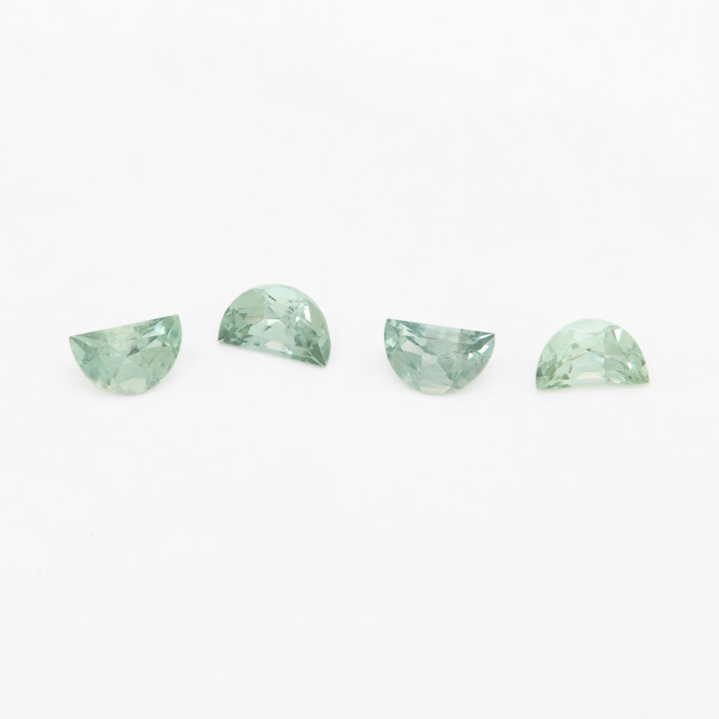 5x3 to 6x4mm Light Green Montana Sapphire Half Moons