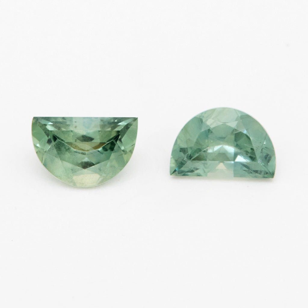 5x3 to 6x4mm Dark Green Montana Sapphire Half Moons