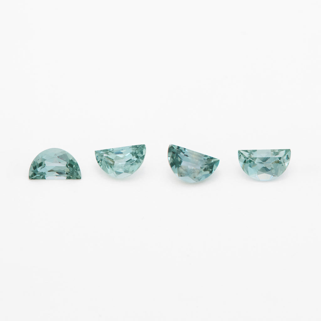 5x3 to 6x4mm Medium Teal Montana Sapphire Half Moons