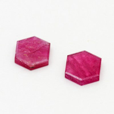 10x8mm African Ruby Hexagon Slices