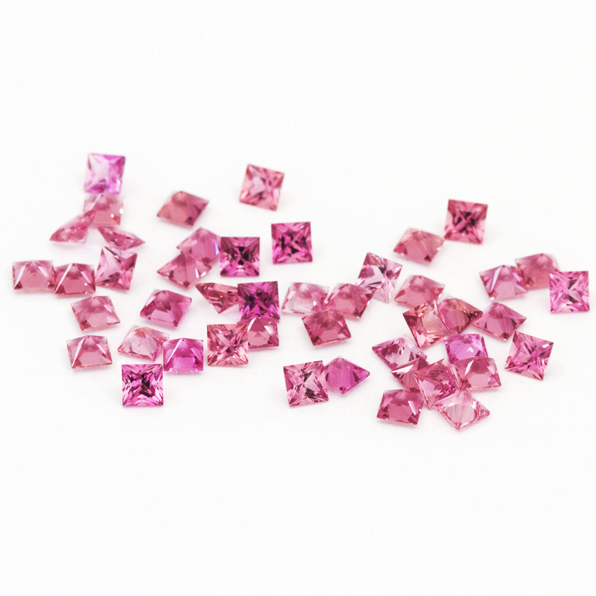 3 to 4mm AA Pink Tourmaline Princess Cuts