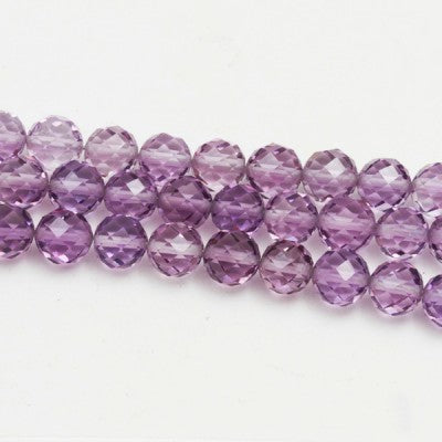 6mm Round Faceted Iris Amethyst Bead Strand