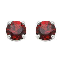 3mm, 4mm or 5mm Round Raja Garnet® Stud Earrings in Sterling Silver