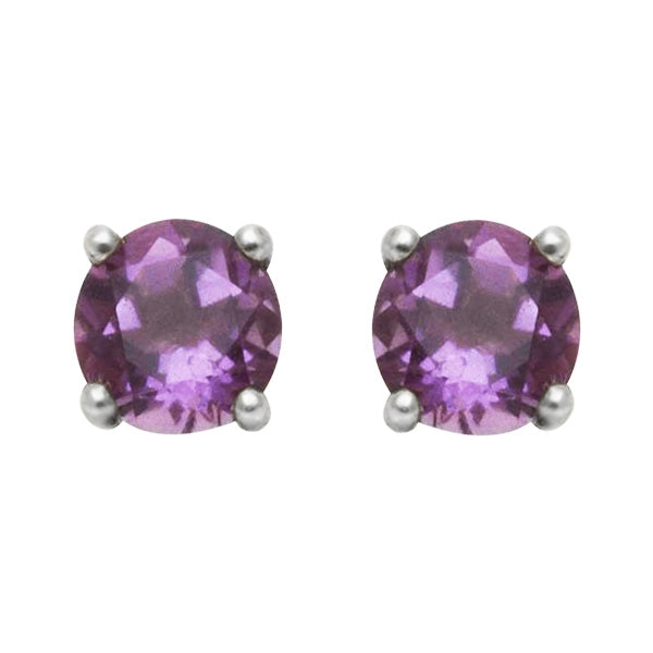 3mm, 4mm or 5mm Round Iris Amethyst® Stud Earrings in Sterling Silver