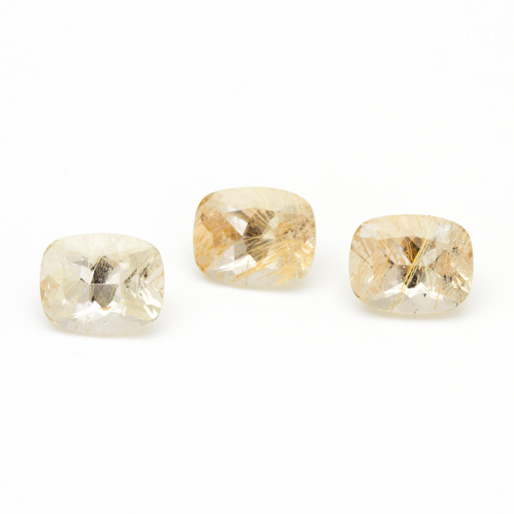 10x8mm Rutilated Quartz Cushions - Light Rutile
