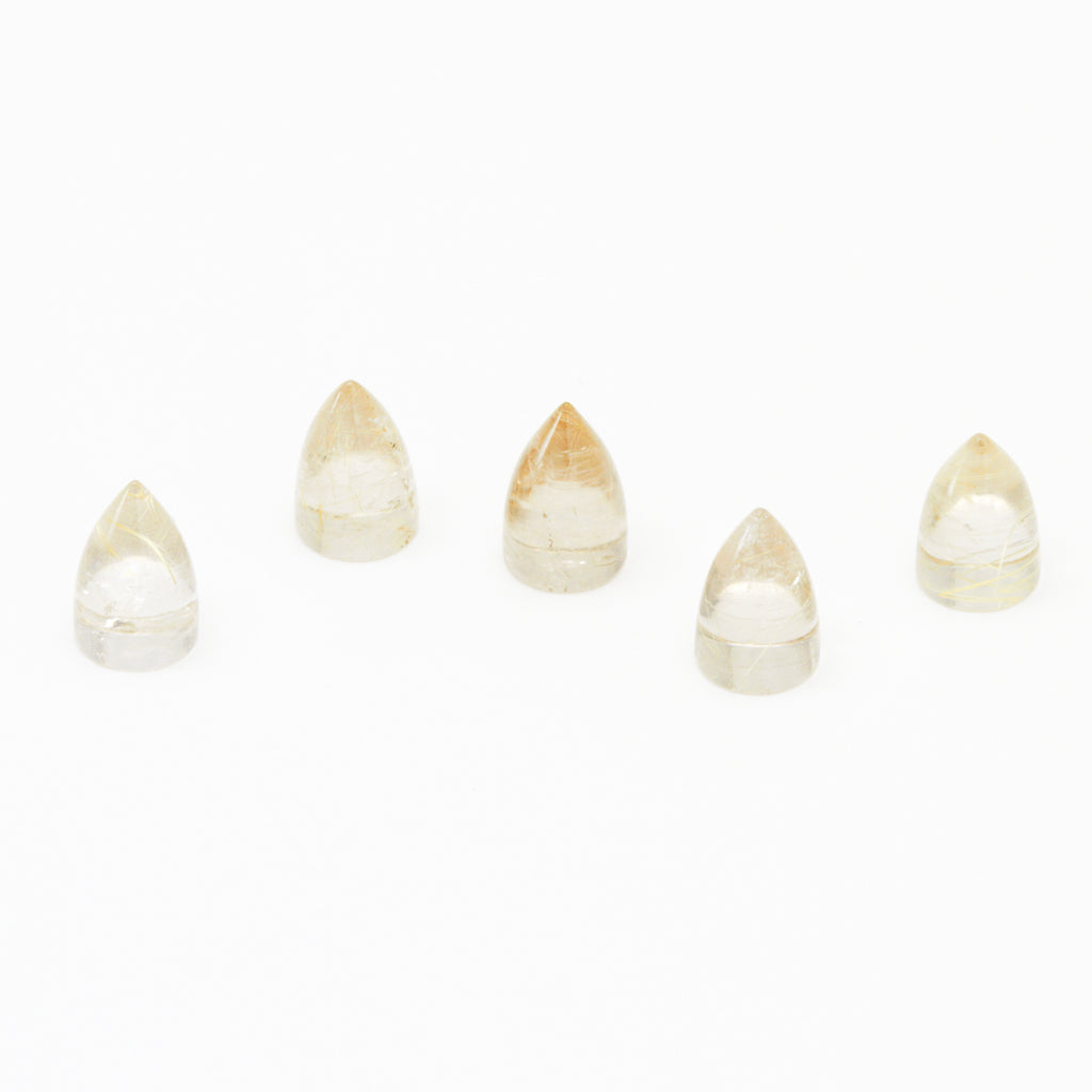 6mm Rutilated Quartz Bullet Cabs - Light Rutile