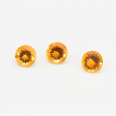 Set of Three 8mm Yellow Citrine Portuguese Rounds