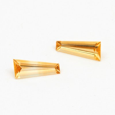 12x5mm Fantasy Cut Wedge Natural Yellow Citrine