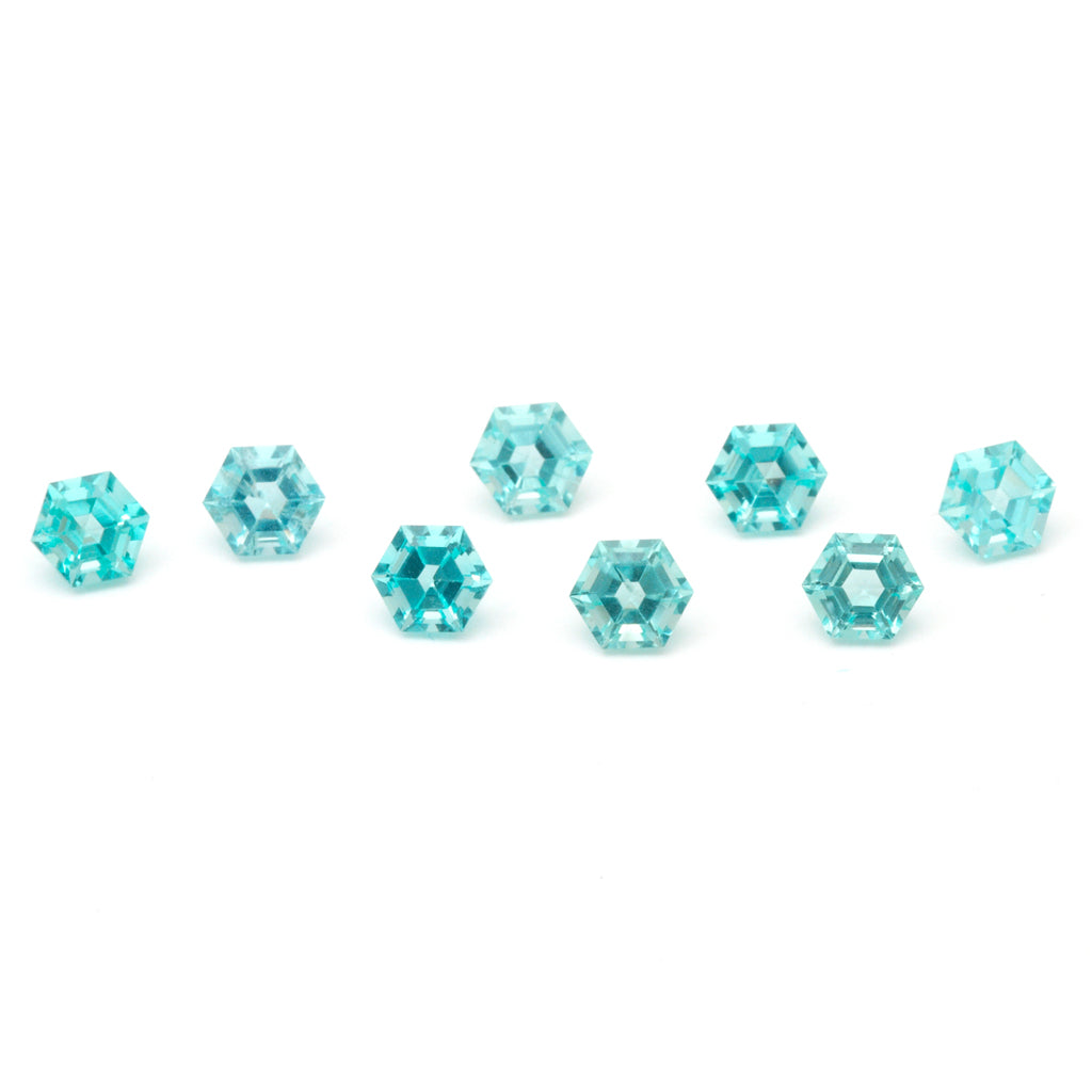 3 to 5mm Blue Apatite Hexagons